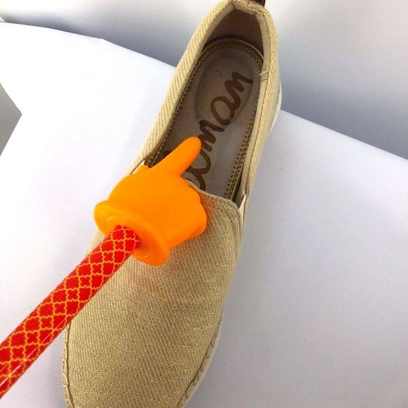 Sam Edelman Kassie Rubber Sole Slip Glitter Canvas Loafers - Picture 12 of 12